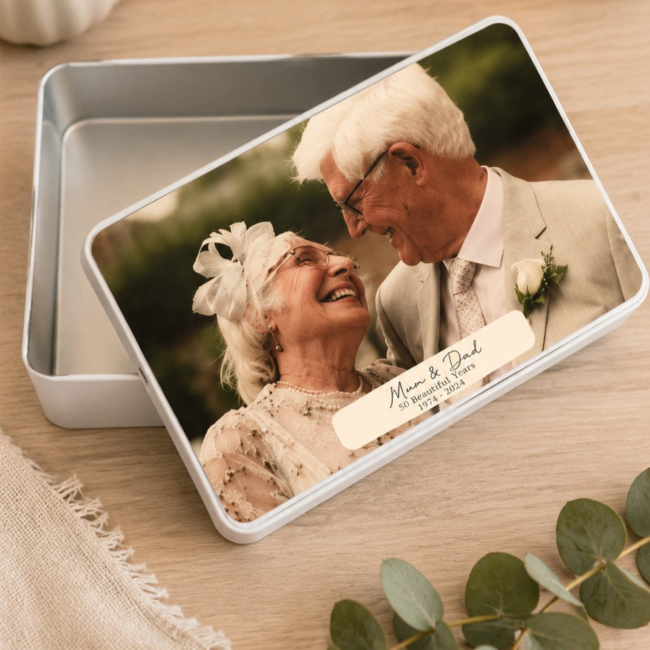 personalised photo tin
