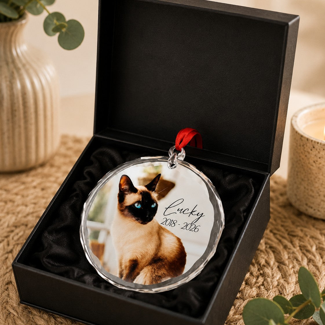 Personalised crystal pet memorial ornament custom remembrance keepsake