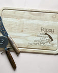 personalised pizza board gift with pizza wheel and knife