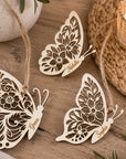 laser cut personalised butterfly decorations with names