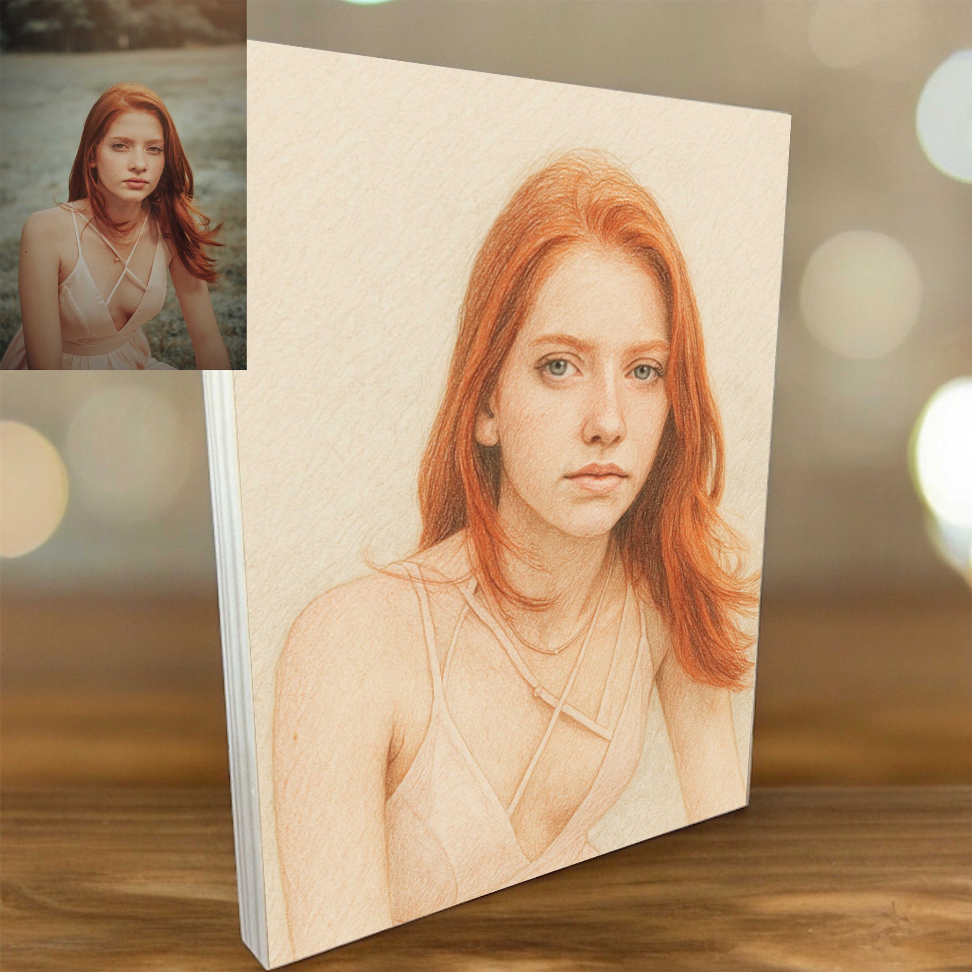 colour pencil portrait on wood