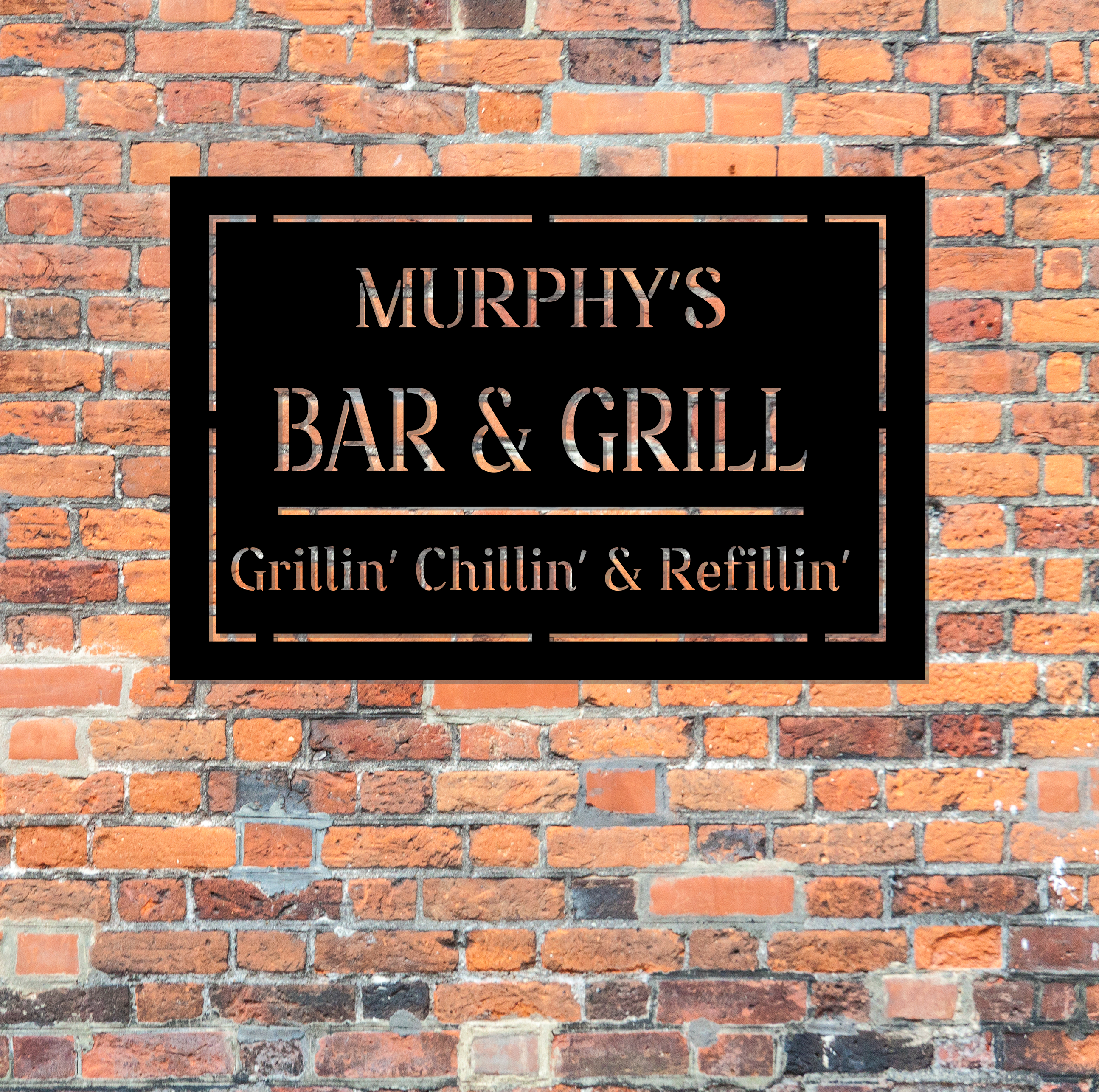 Personalised bar and grill sign