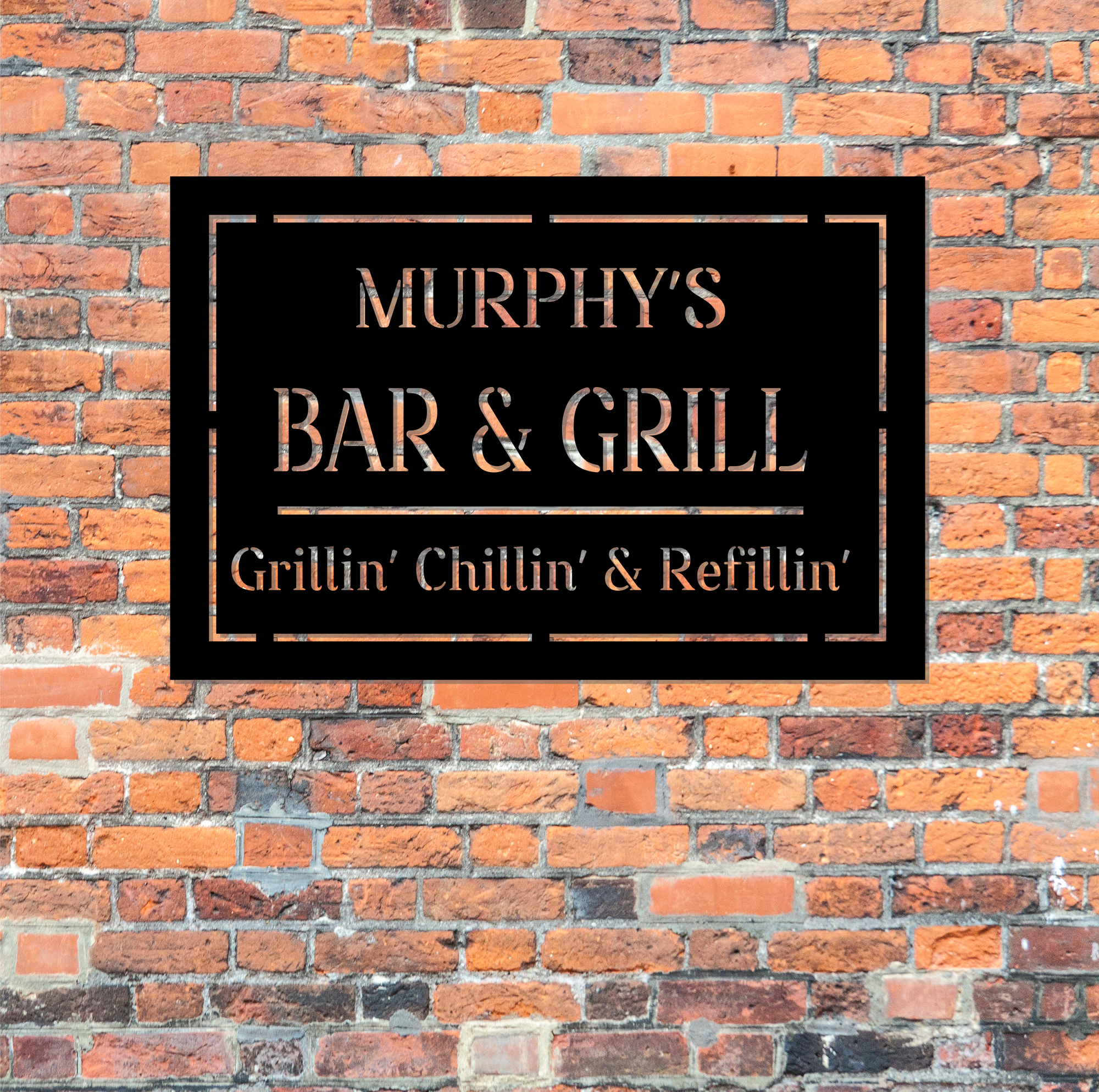 Personalised bar and grill sign