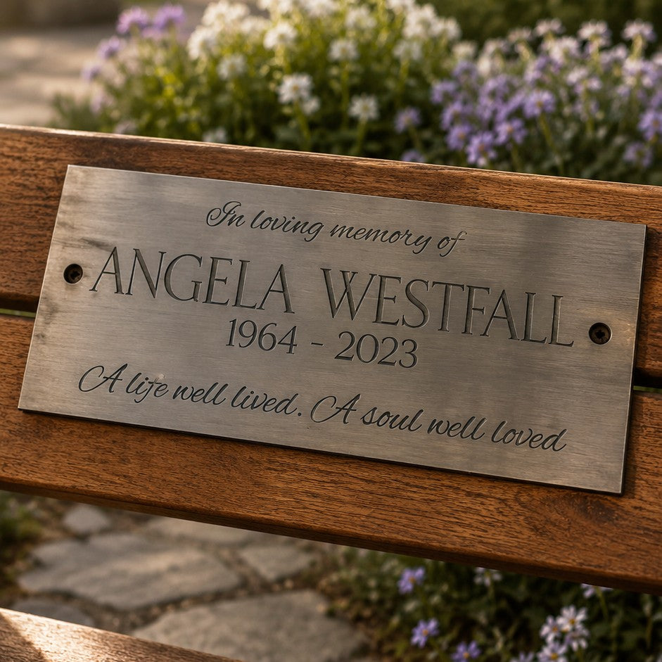 memorial bench plaque
