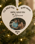 memorial ornament with photo and name