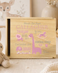 Birth Details Safari Large Keepsake Box