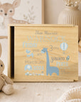 Birth Details Safari Large Keepsake Box