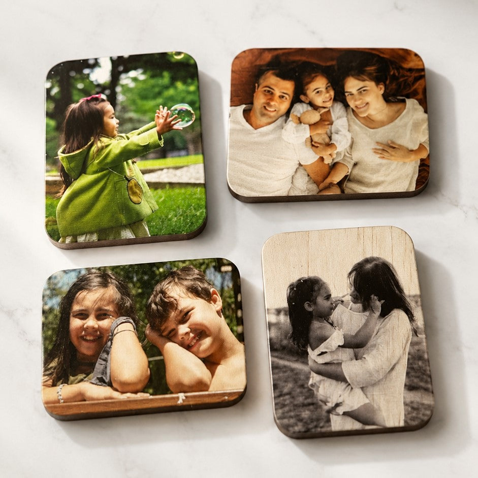 photo magnets wooden