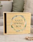 Round Floral Wreath -Personalised Keepsake Box