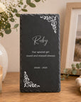 Custom natural slate pet remembrance plaque for dogs, cats and beloved pets