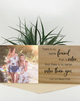 Personalised sister photo block pine keepsake