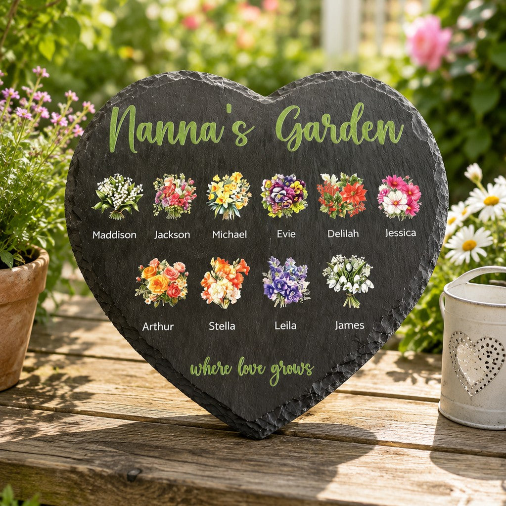 personalised garden sign birth flowers
