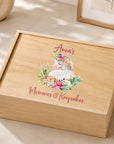Wooden Keepsake Box - Unicorn Flower Bed