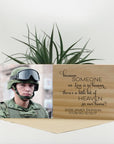 Personalised memorial photo block with heaven quote