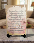 Sympathy gift wooden remembrance plaque with stand
