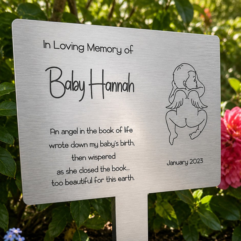 baby loss garden plaque