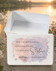 Memorial box with a quote about a sister, sympathy gift