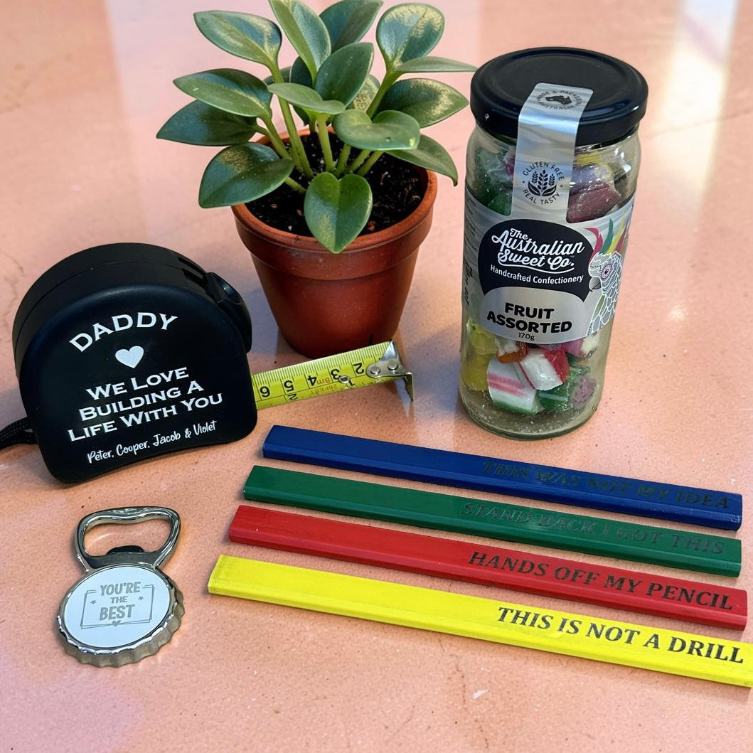 personalised tape measure hamper
