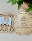 Personalised teacher cheese board engraved