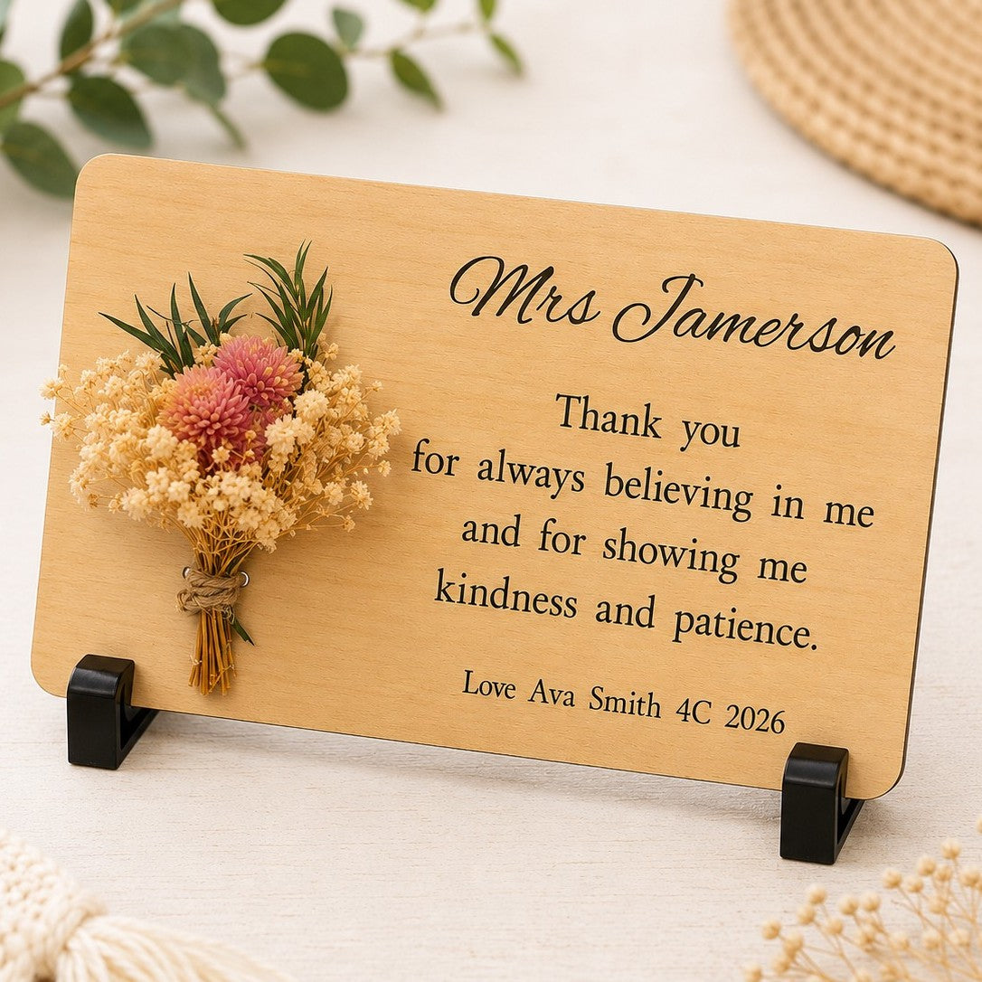 Teacher gift - thank you flower plaque