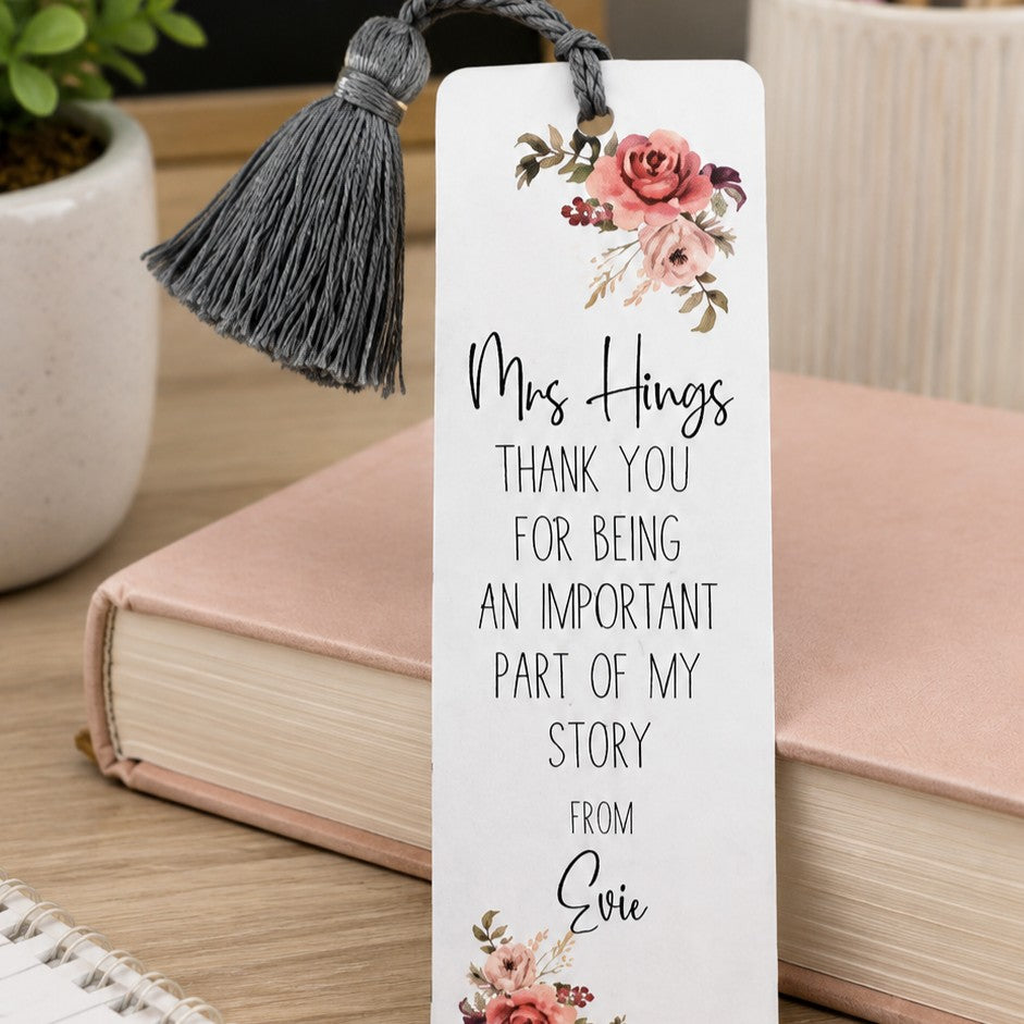 personalised bookmark for teacher