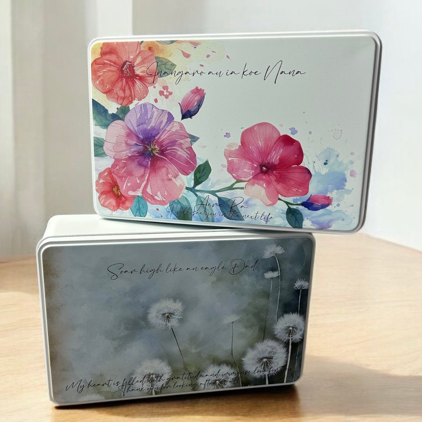 Flower Backgrounds Memorial Keepsake Box
