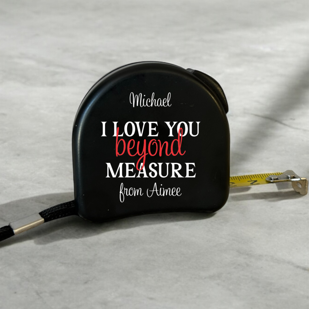 personalised tape measure, valentines gift