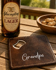vegan leather coaster personalised
