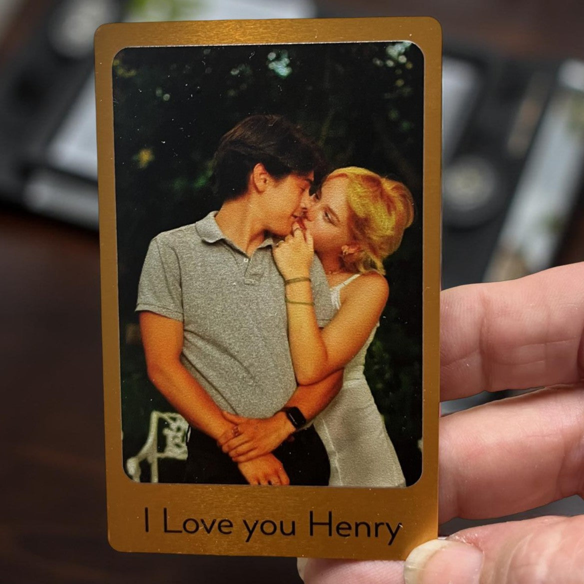 Slim metal wallet card keepsake gift 