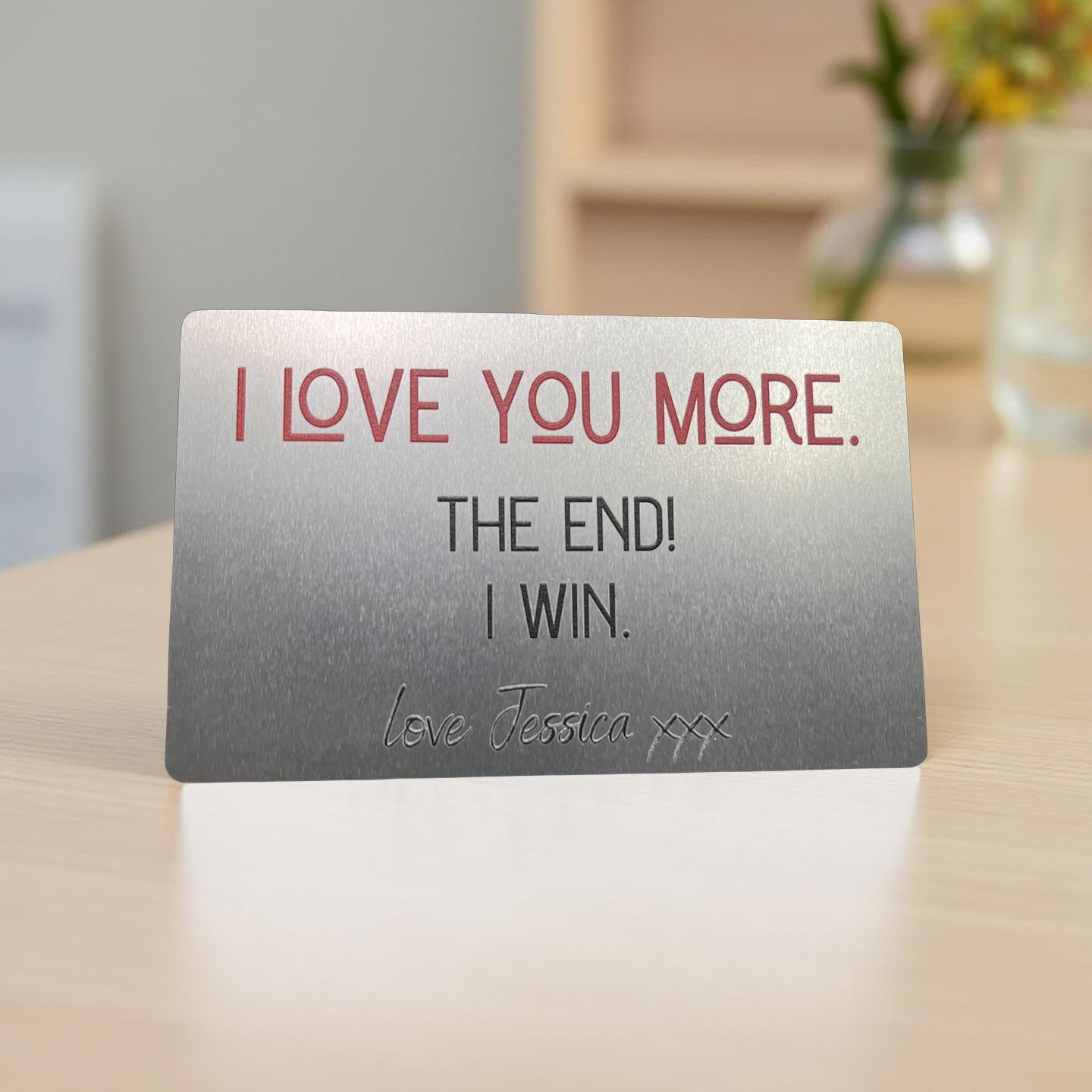 Custom text wallet card romantic keepsake