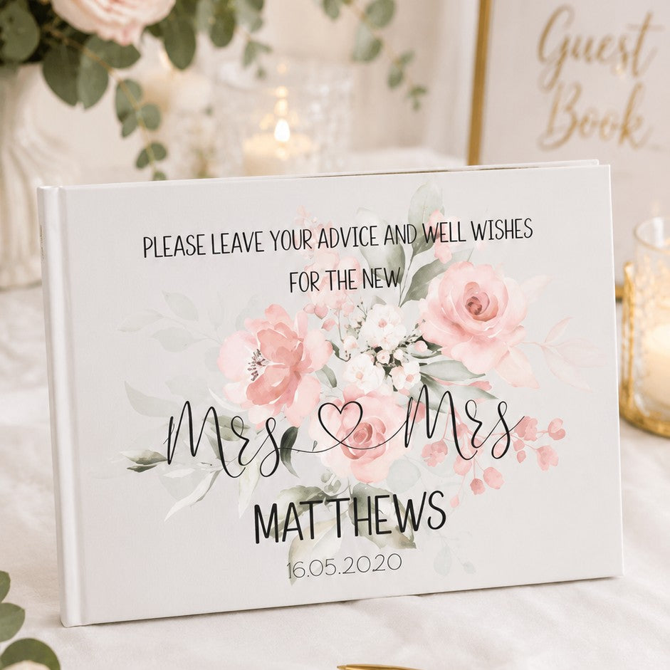 floral wedding guest book