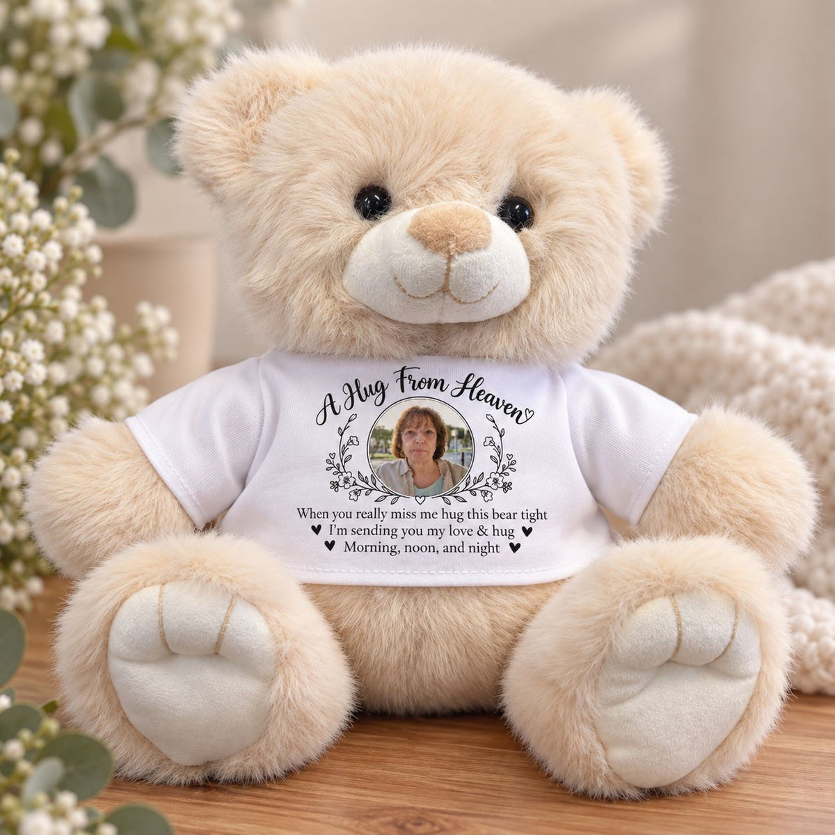 When You Miss Me personalised memorial bear with loved one's photo