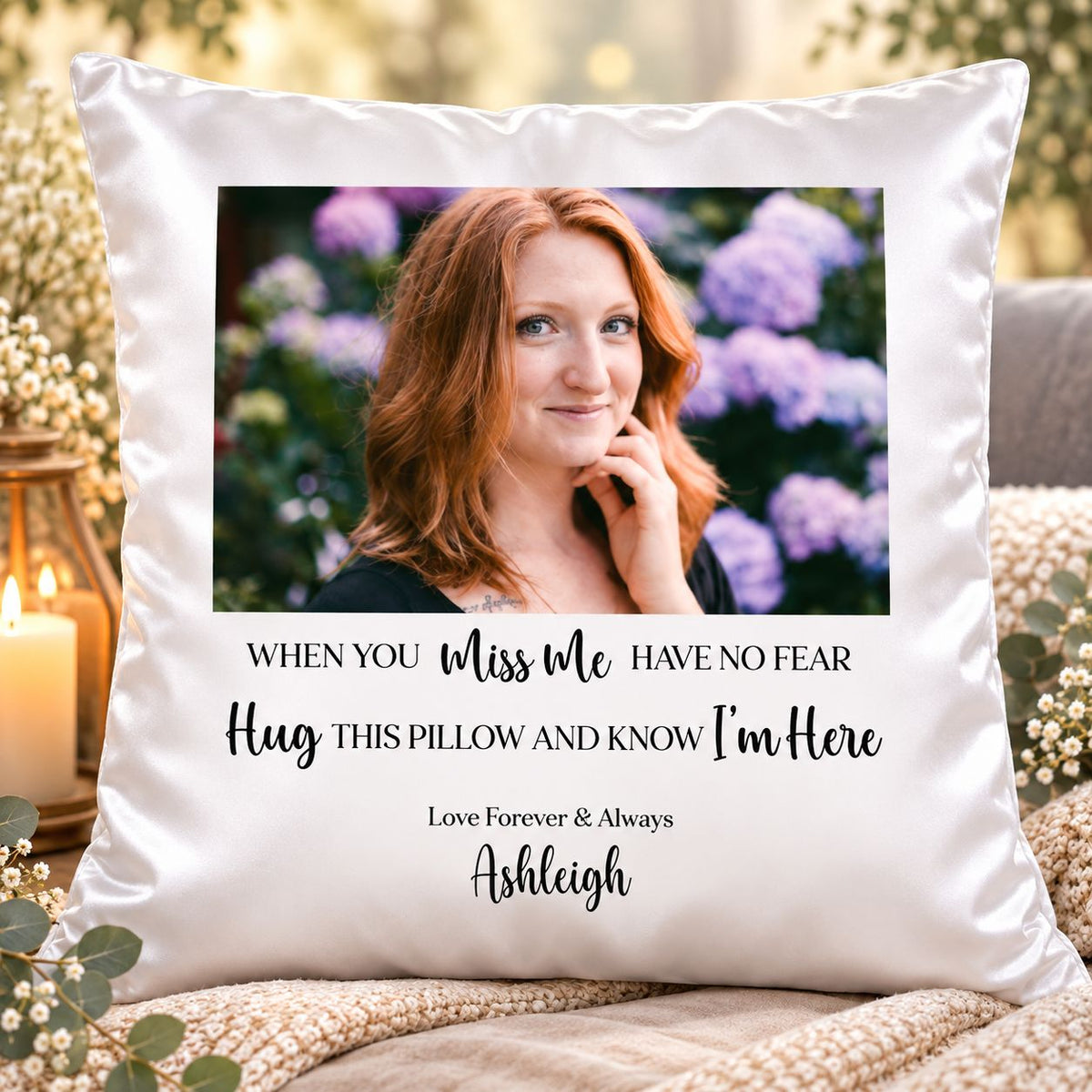 Memorial photo cushion