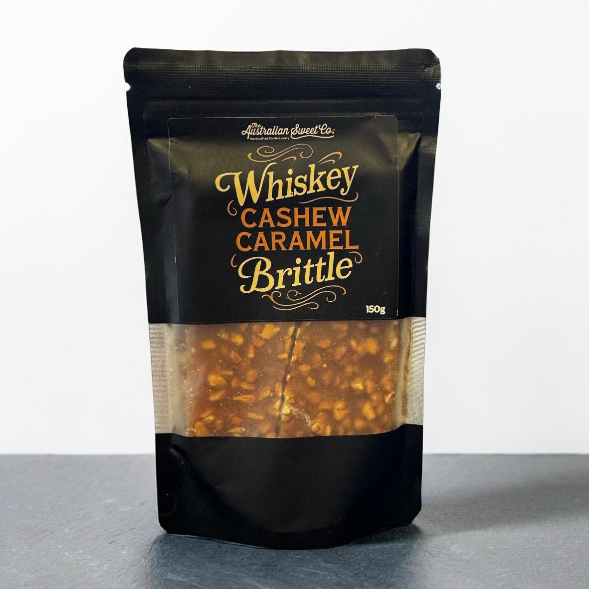 whiskey cashew caramel brittle