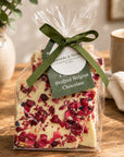 Gourmet white chocolate honeycomb gift with cherry cranberry and violet