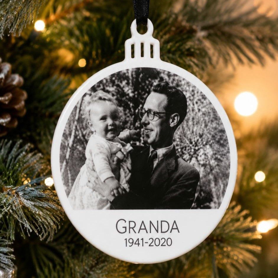 memorial photo ornament