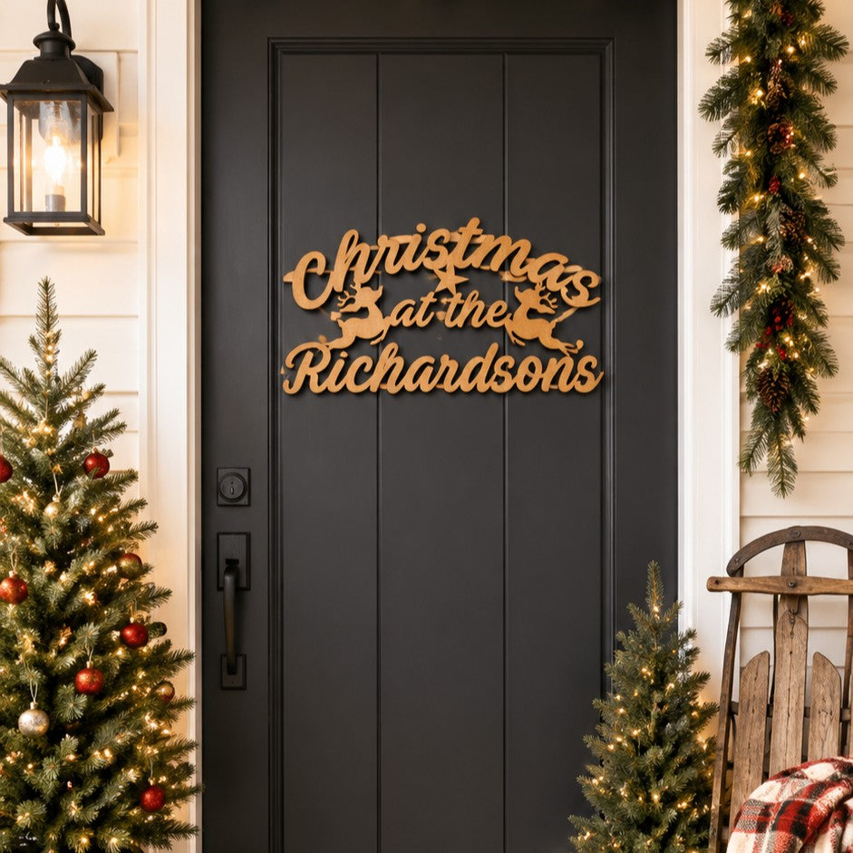 christmas door sign personalised