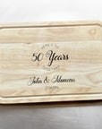 custom anniversary serving board with names and date