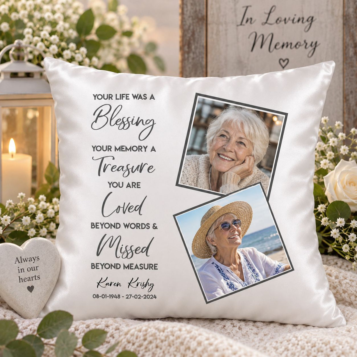 photo memorial cushion