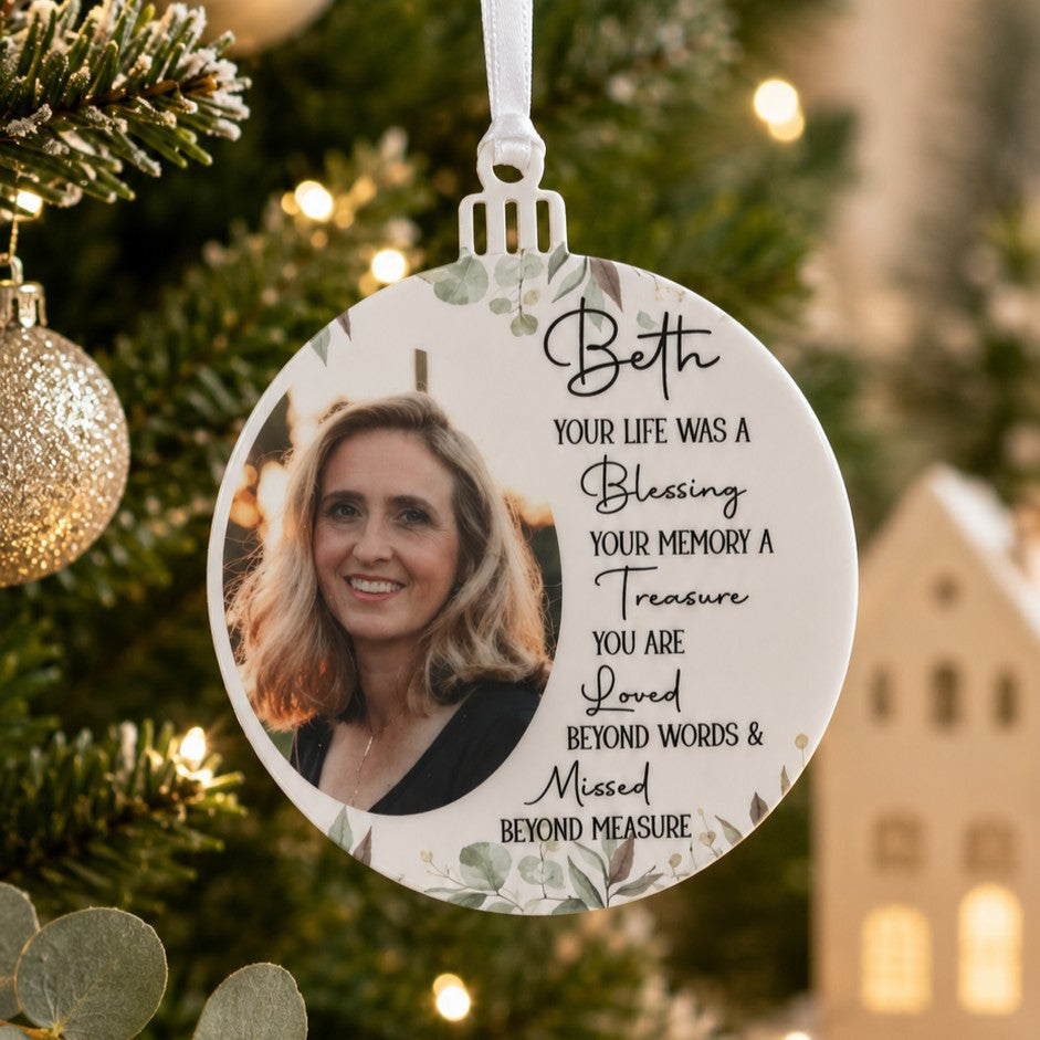 memorial photo ornament