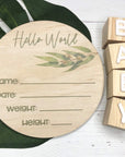 Wood Birth Announcement Disc Eucalyptus