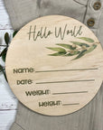 Wood Birth Announcement Disc Eucalyptus