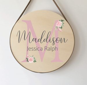 Name-plaques-Kids-name-plaque-Wooden-name-plaques-Childrens-name-sign-round-wooden-name-plaque