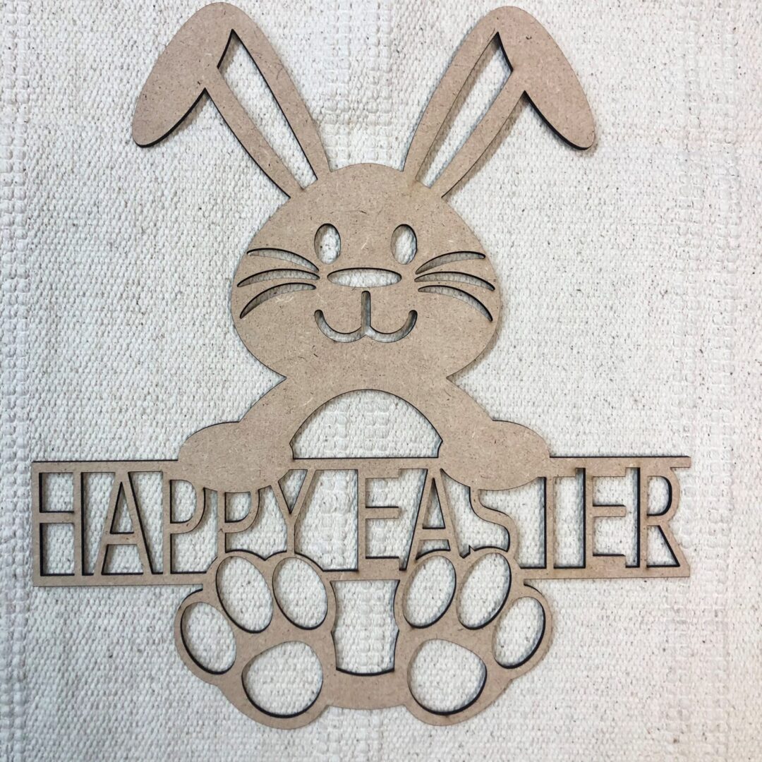 Laser Cut Happy Easter Bunny Sign - Chain Valley Gifts