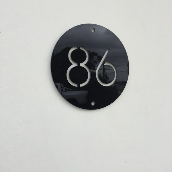 house number sign, acrylic house number