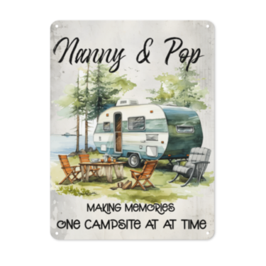 personalised camping sign, mothers day gift, metal camping sign