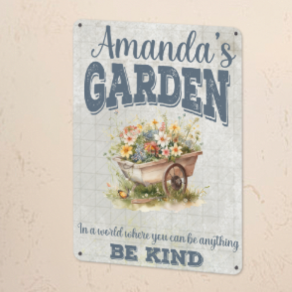 personalised garden sign, mothers day gift, metal garden sign