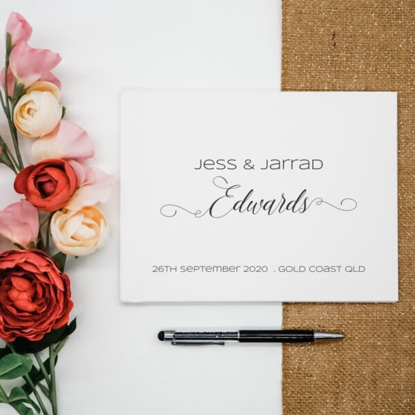 wedding guest book, personalised guest book