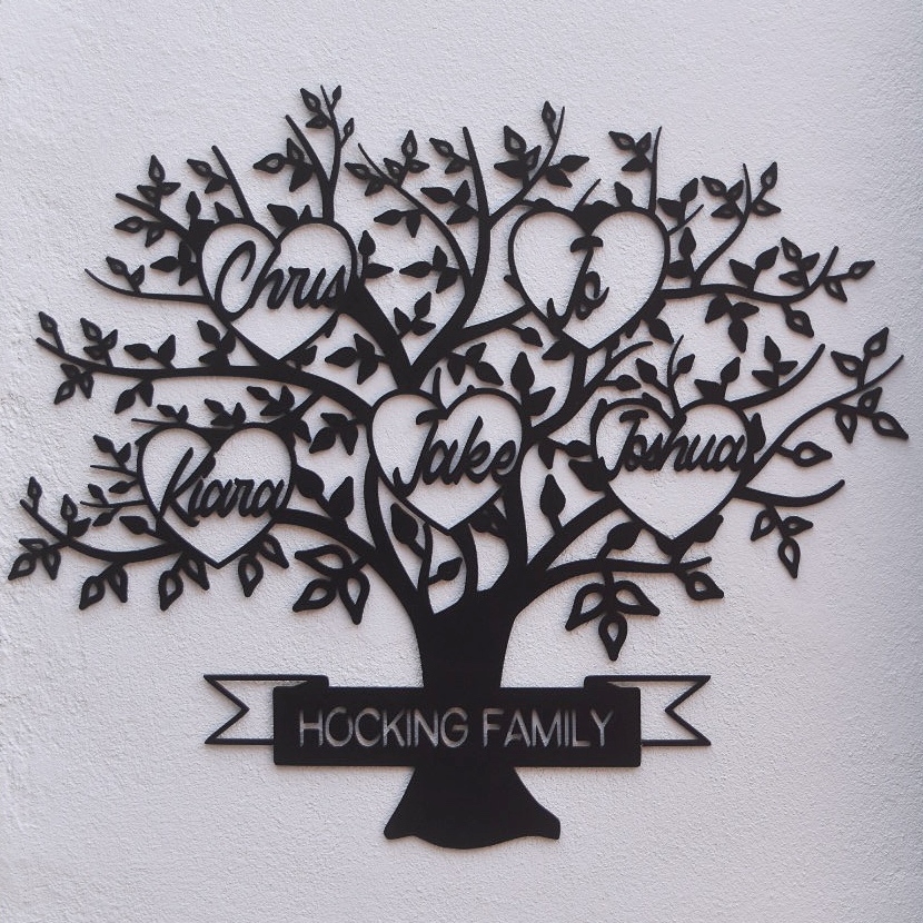 family tree name sign, laser cut family tree