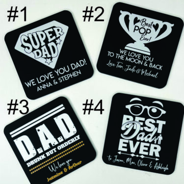 personalised fathers day coaster